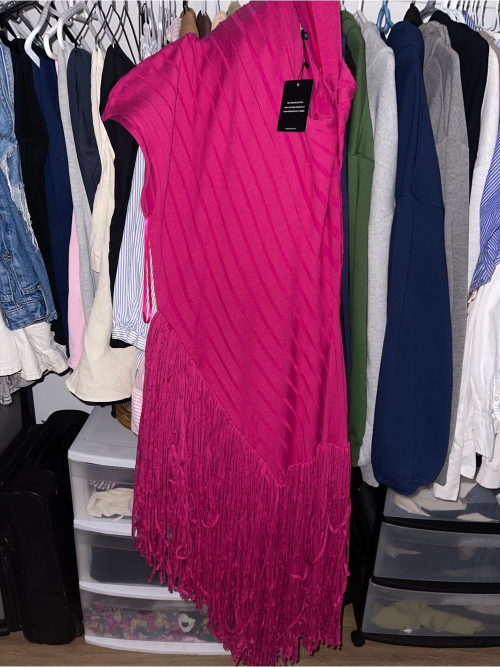 HANIFA LEA KNIT FRINGE DRESS